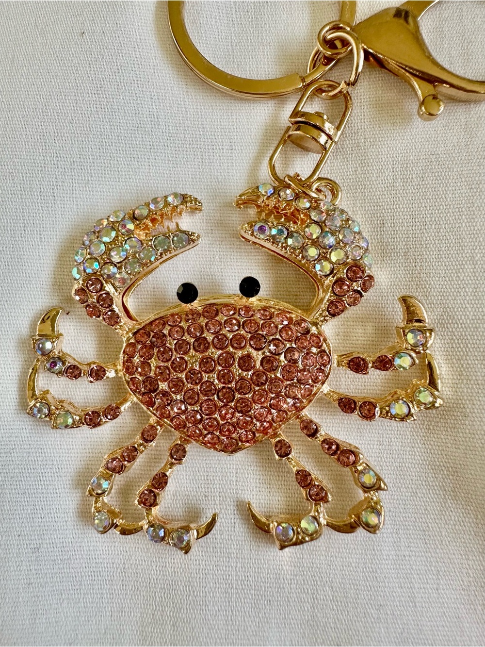 New Pink Crystal Crab Keychain/Bag Charm